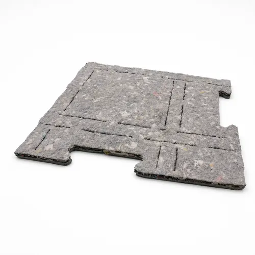 Graue Falldämpfungsplatte aus recyceltem Fasermaterial mit Puzzlerändern